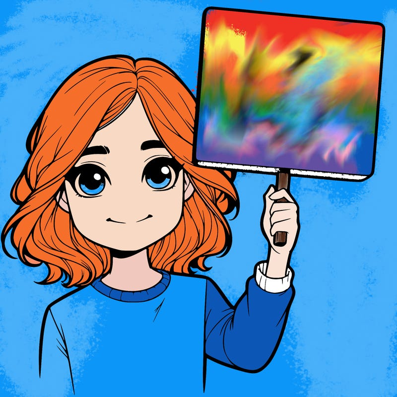 realistic girl holding up a sign