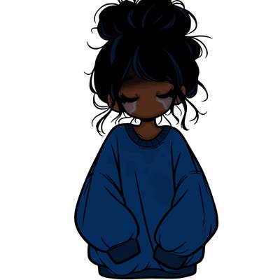 girl with baggy sweatshirt and messy bun