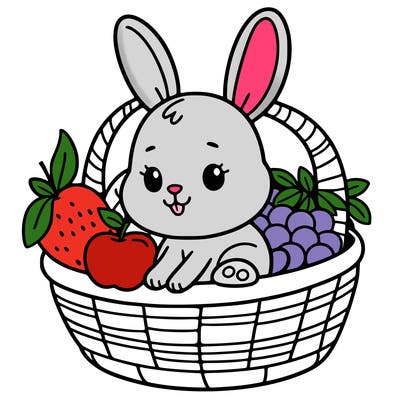 bunny in a fruit basket