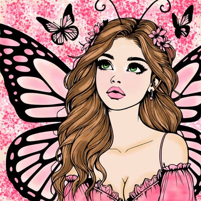 butterfly fairy realistic girl