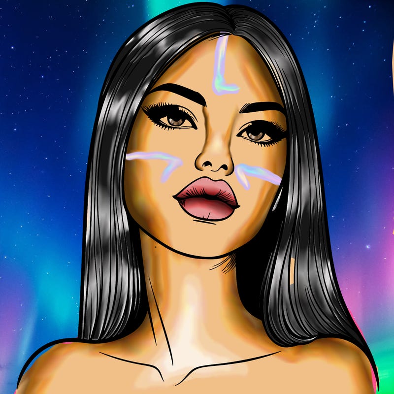 realistic woman with full lips