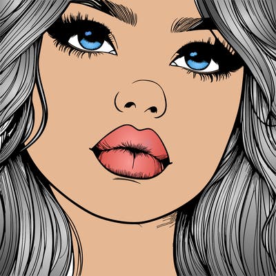really realistic girl with lips