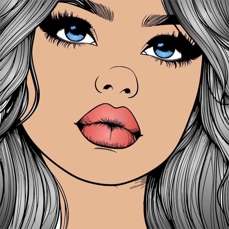 really realistic girl with lips