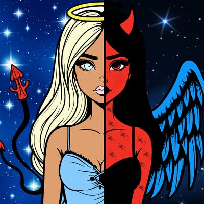 devil vs angel realistic girl