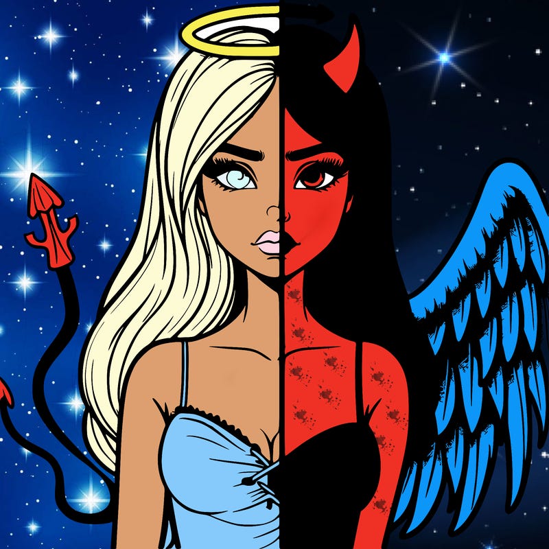 devil vs angel realistic girl