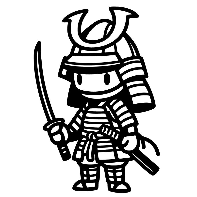 samurai in simple japanese armor