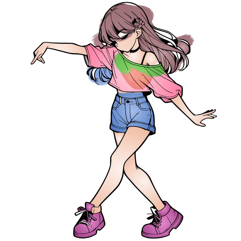 realistic girl danceing