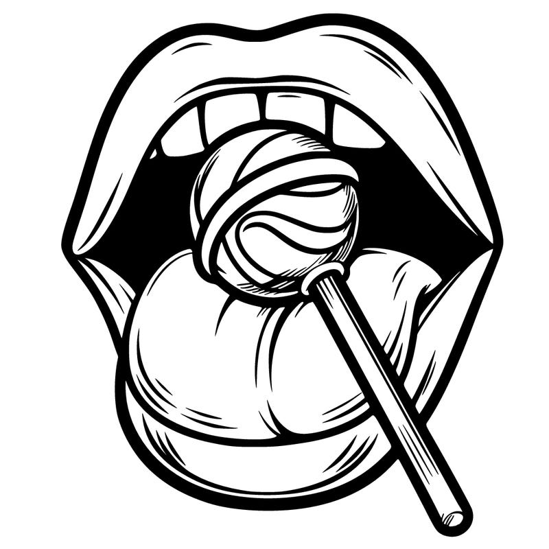 mouth with lolipop