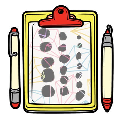 blank clip board with pen