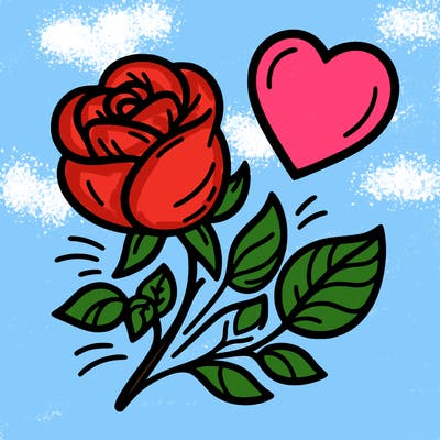 rose and heart