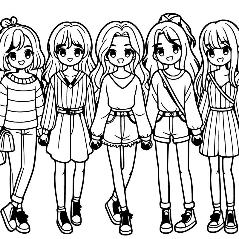 a group of six best friends holding hands that are all girls