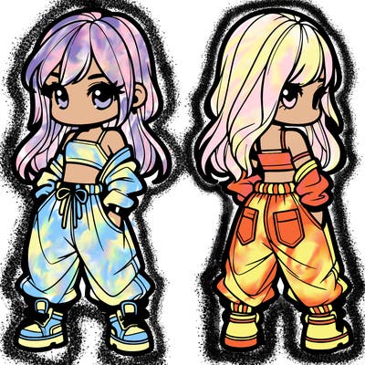 girl in crop top and baggy pants