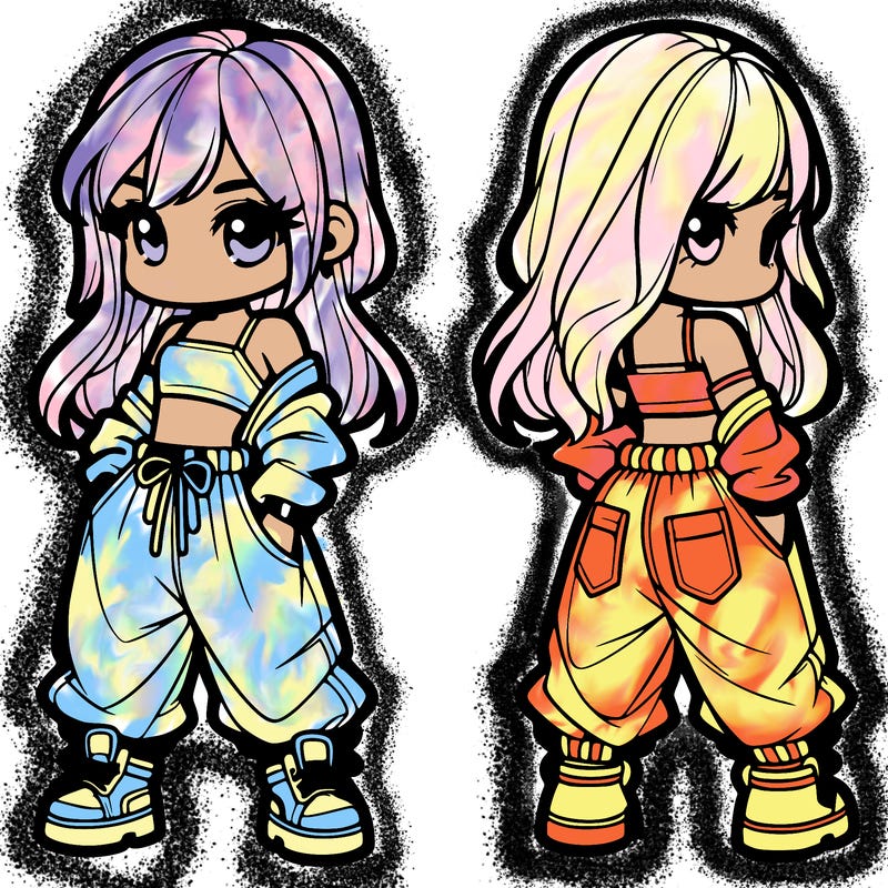 girl in crop top and baggy pants