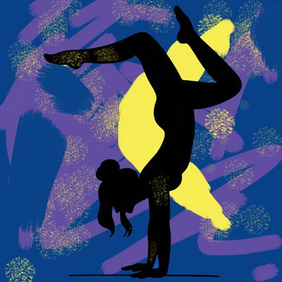 a woman doing a handstand