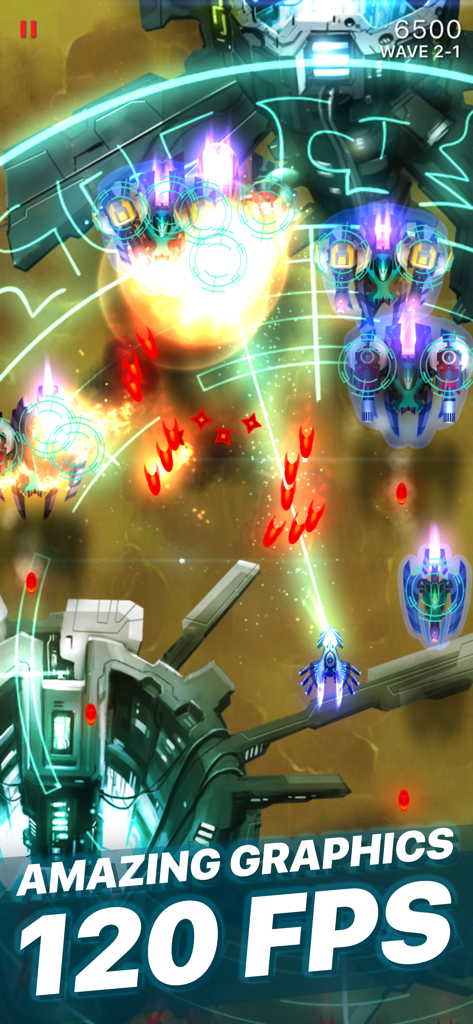 Phoenix 2 - Action packed space combat in Phoenix 2 showcasing 120FPS graphics performance.