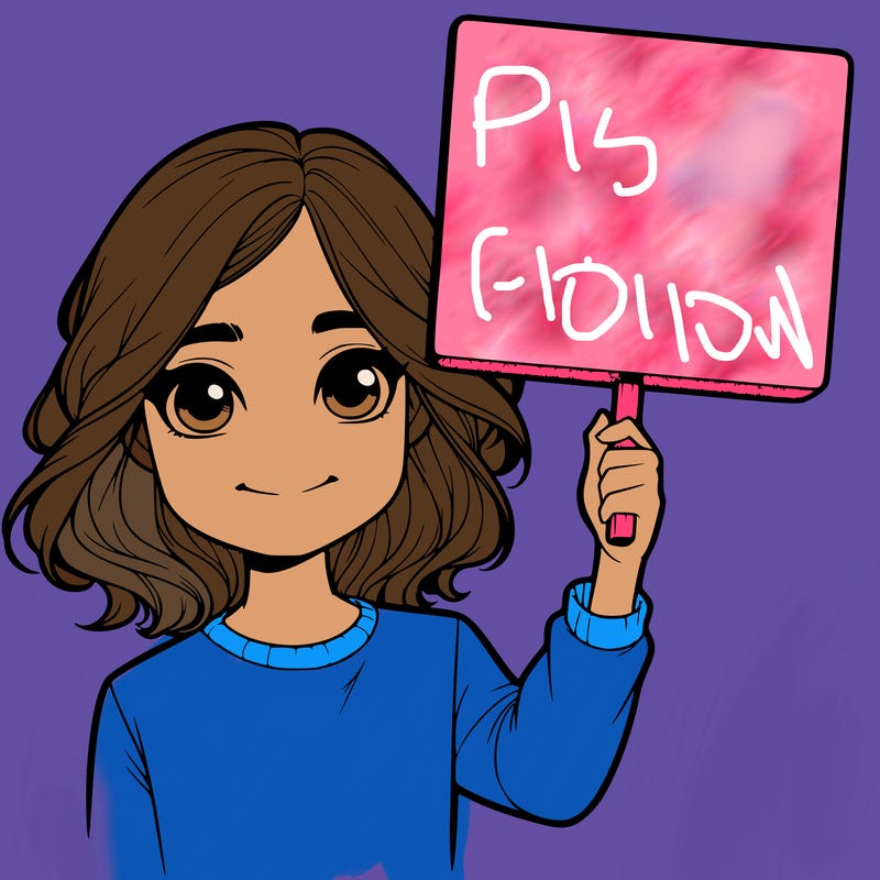 realistic girl holding up a sign