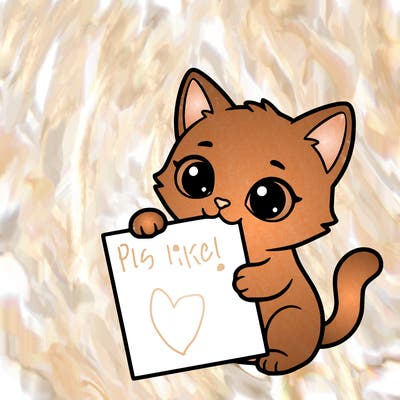 a small cat with a blank sheet of paper in its hand. the cat is sooooooo cute!