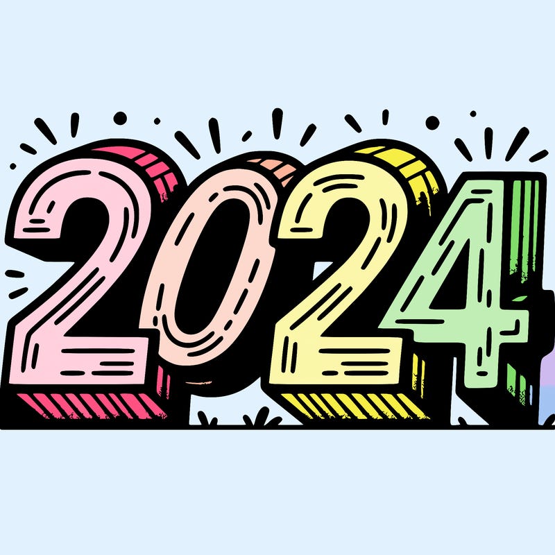 big letters 2024 for new year