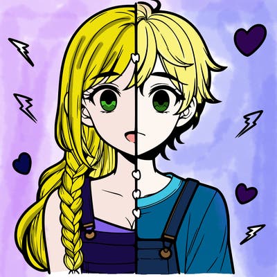 realistic girl boy split