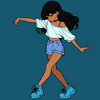 realistic girl danceing