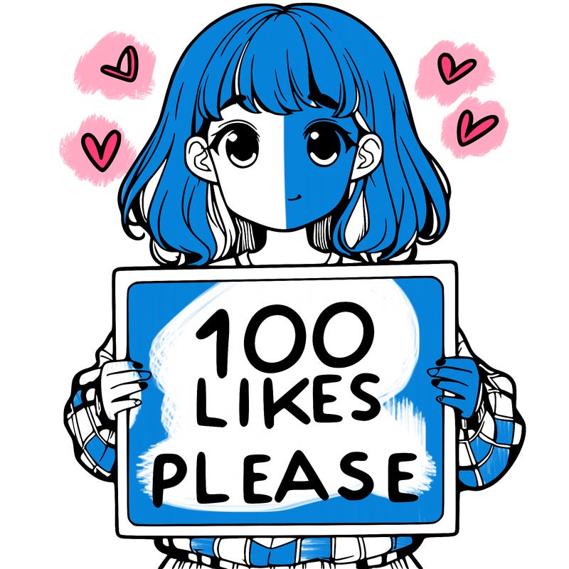 a girl holding a sign saying 100 likes please