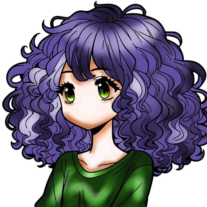 girl with curly hair anime