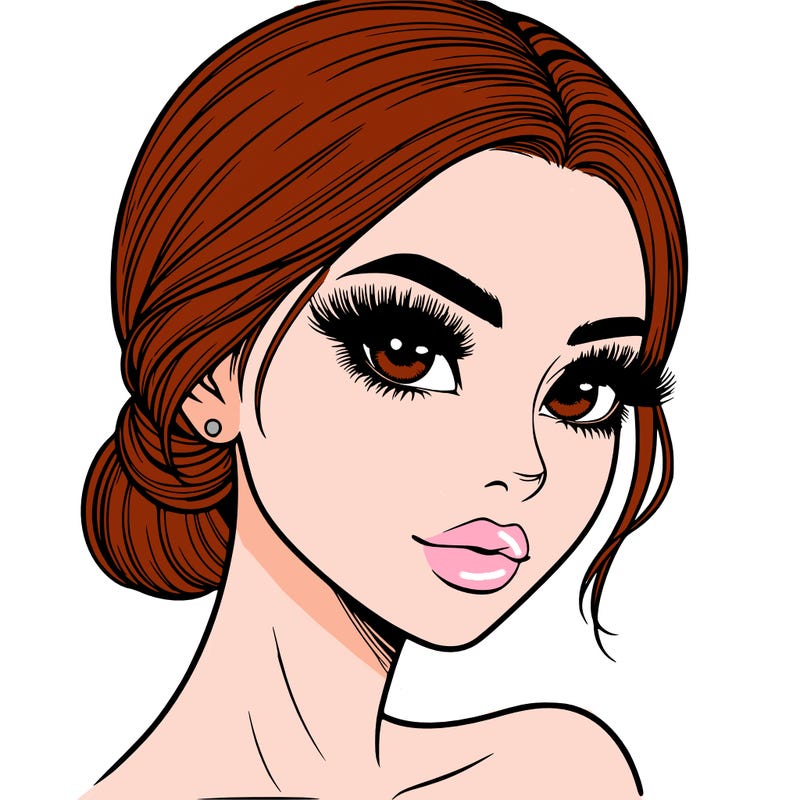 realistic girl with lashes