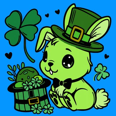 st. patrick's day, bunny.