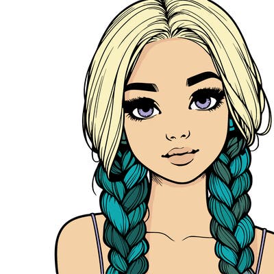 realistic girl with braids