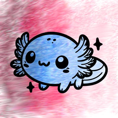 cute easy baby axolotl