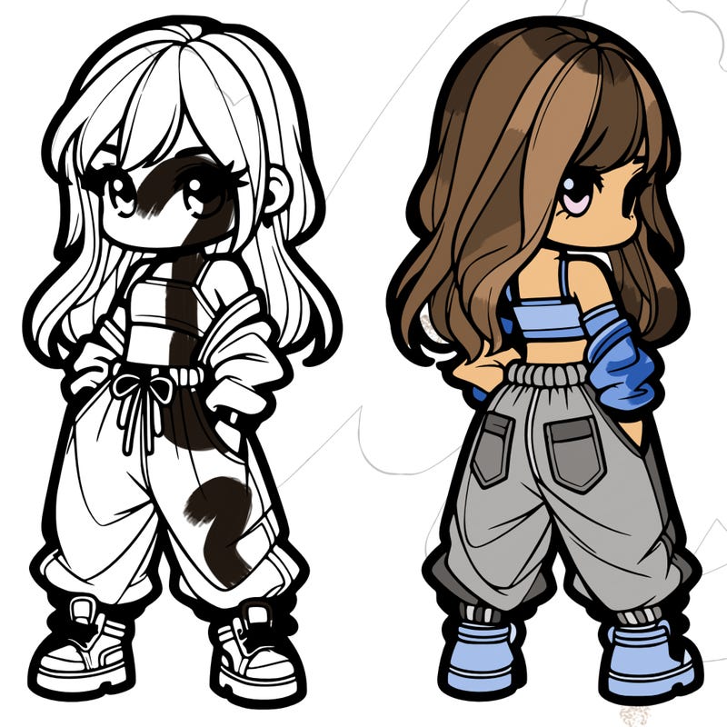 girl in crop top and baggy pants