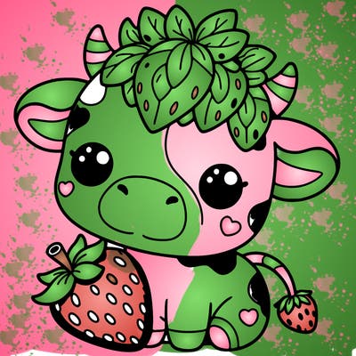 cute strawberry cow