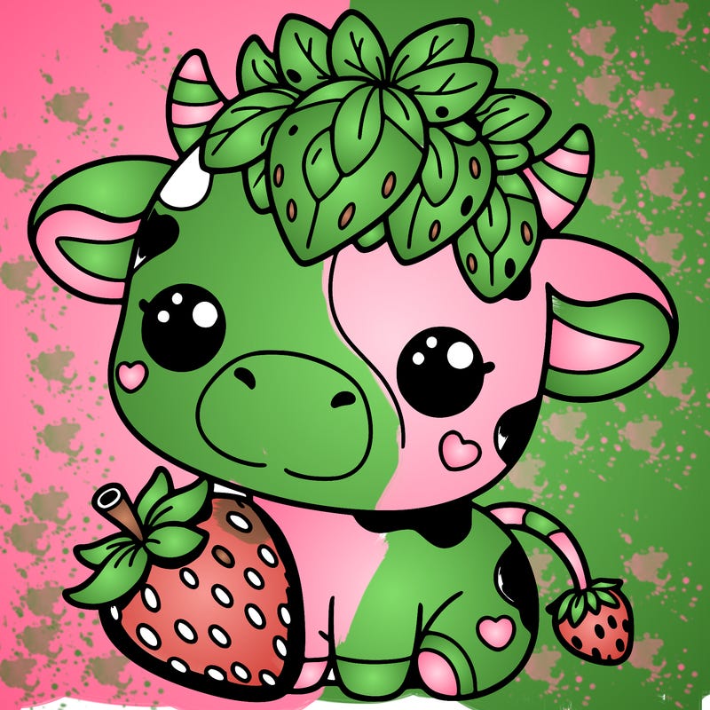 cute strawberry cow
