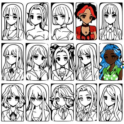 girls that look diffrent anime