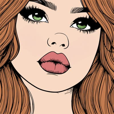 really realistic girl with lips