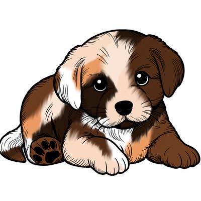 a cute realistic puppy