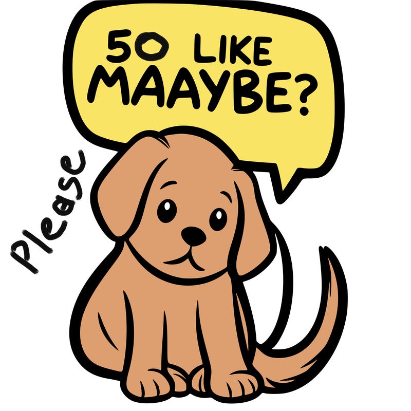 a puppy that says 5 like maybe