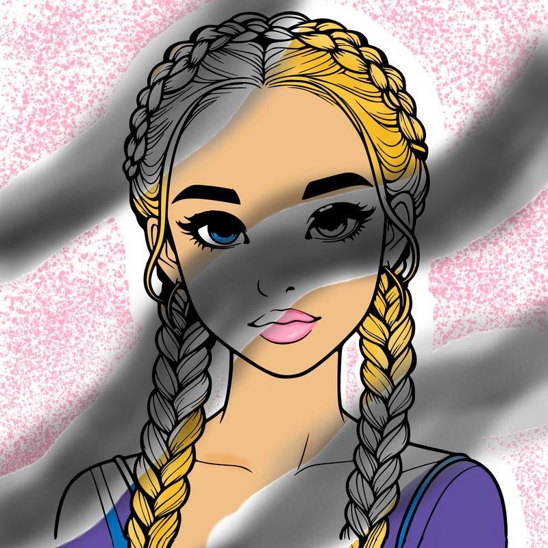 realistic girl with braids
