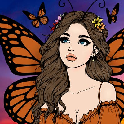 butterfly fairy realistic girl