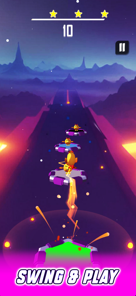 Music Games - Piano Beat Games - A character bouncing on neon musical tiles in the Piano Beat Games mobile app.