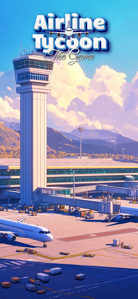 Airline Tycoon: The Game - Airline Tycoon The Game title screen with airport control tower and airplane