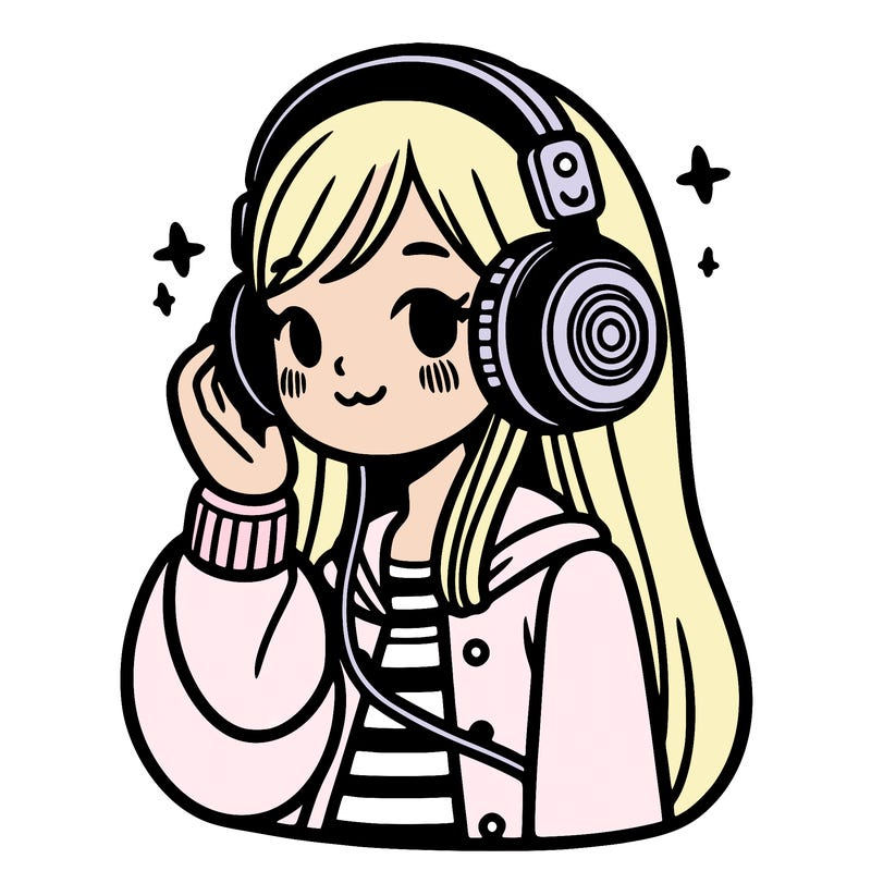 girl with headphones