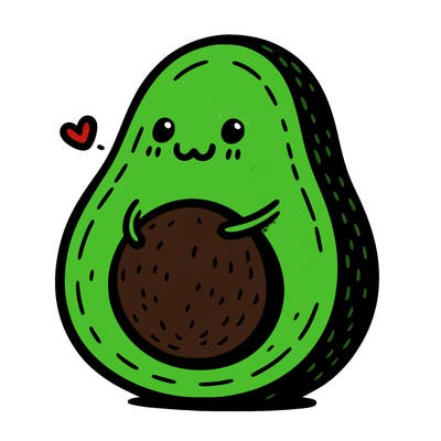 an avocado hugging an avocado