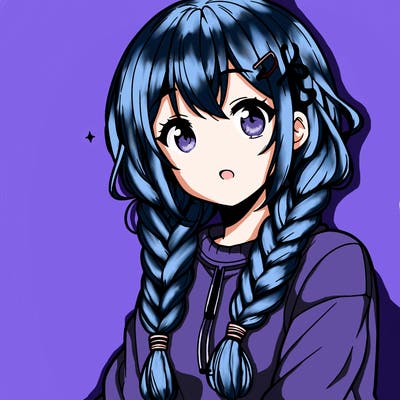 anime woman with braids