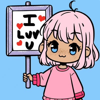 a girl holding a board simple