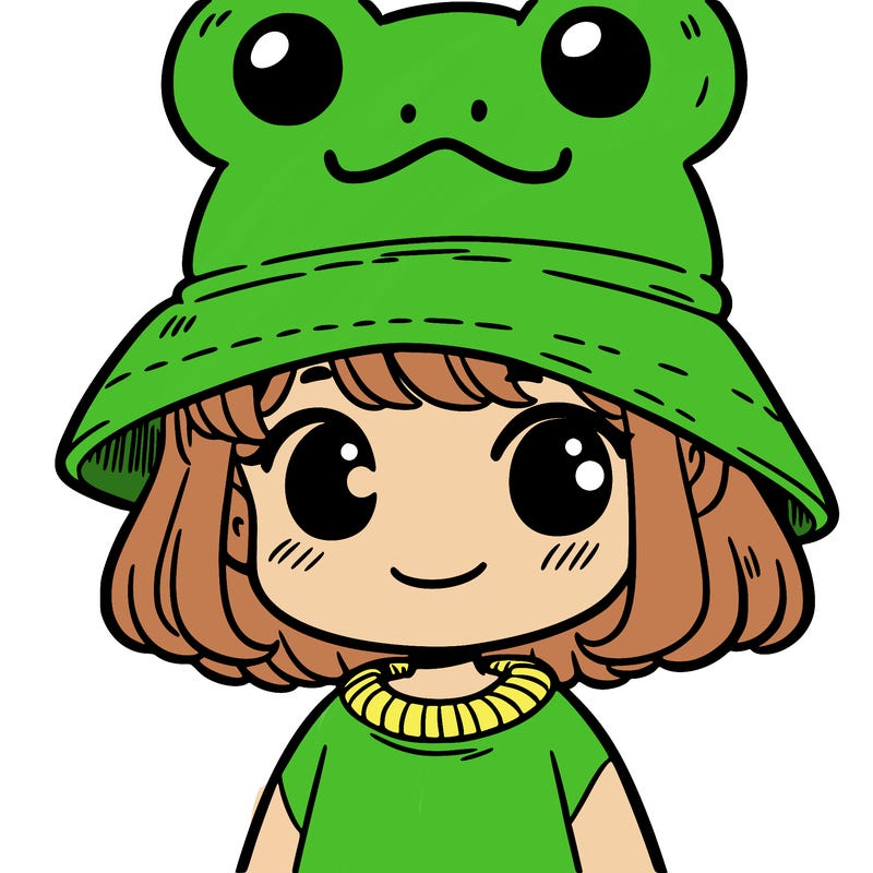 girl with frog hat