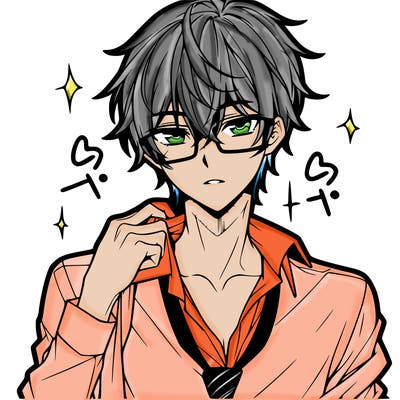 anime hot boy with glasses