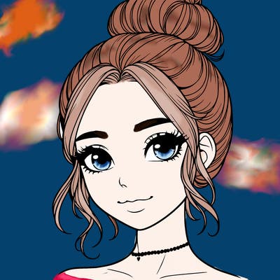 realistic pretty girl with hair in bun