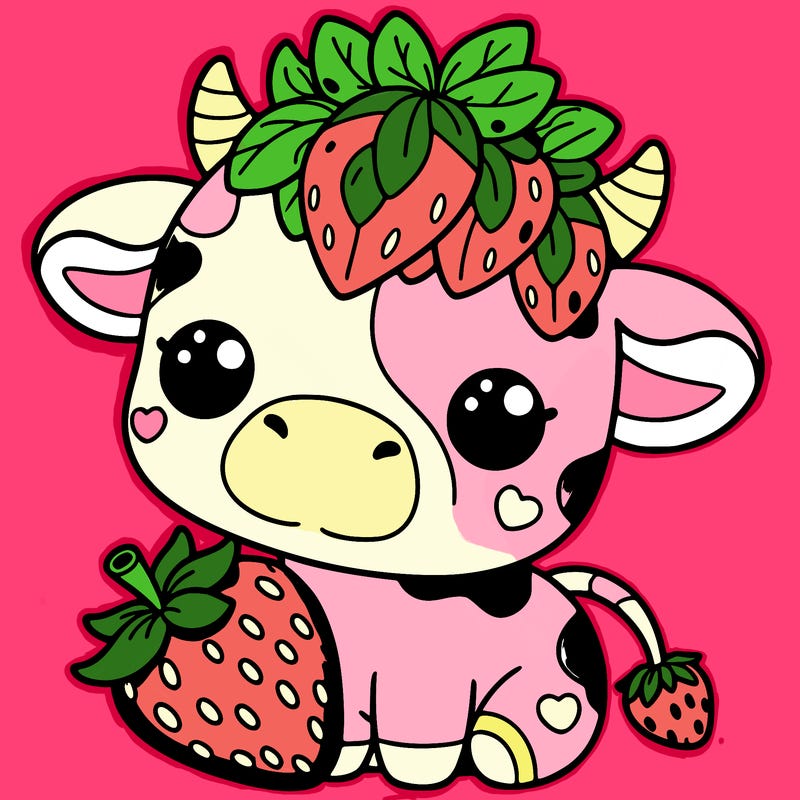cute strawberry cow