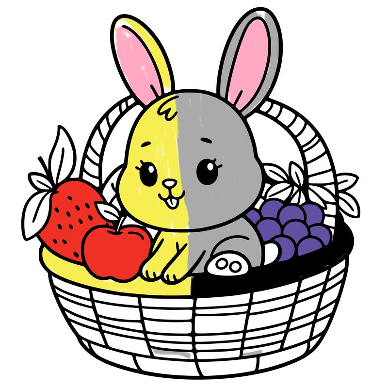 bunny in a fruit basket